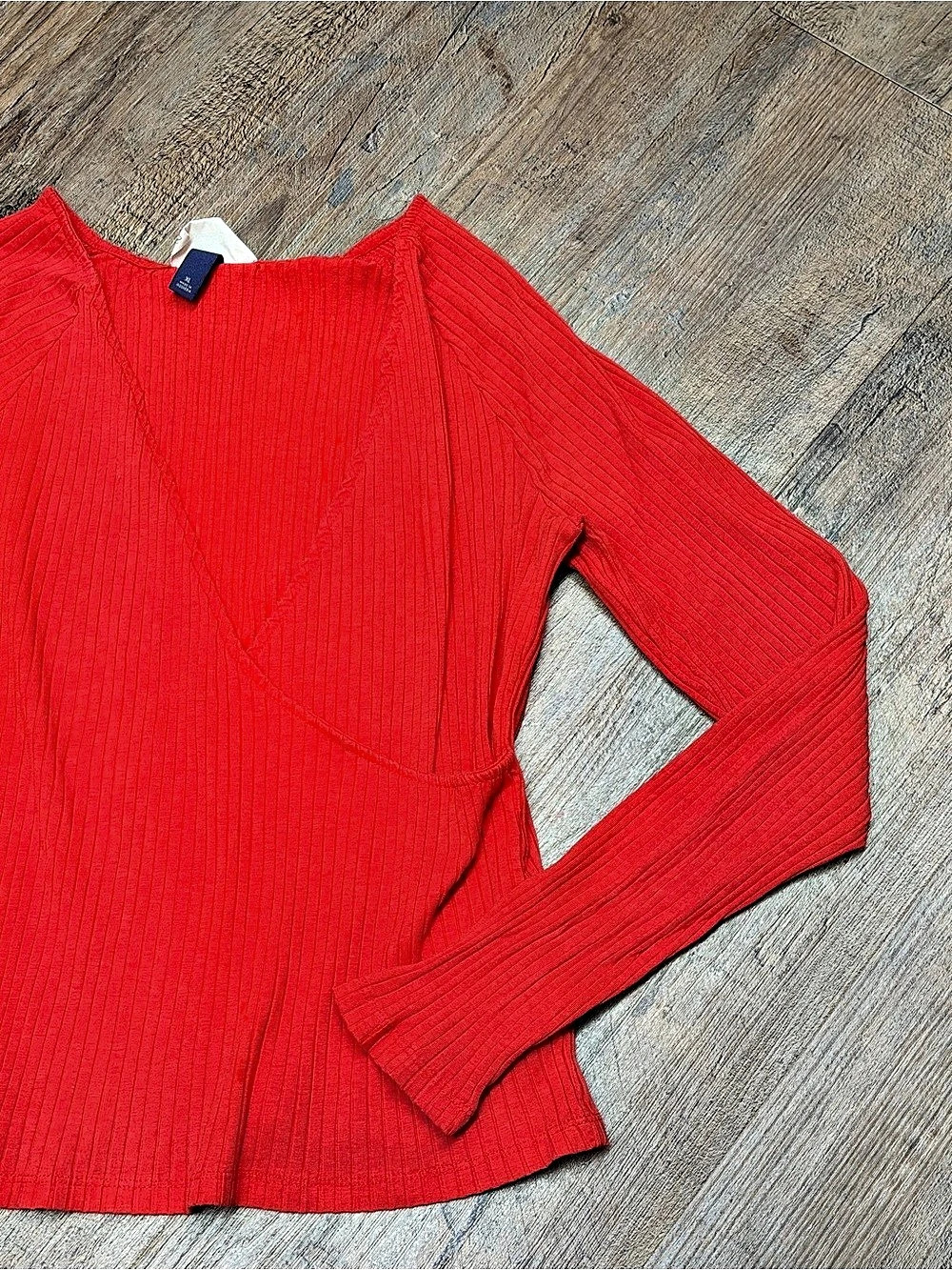 Universal Thread Red Ribbed Wrap Front Top Size XL - Picture 6 of 10